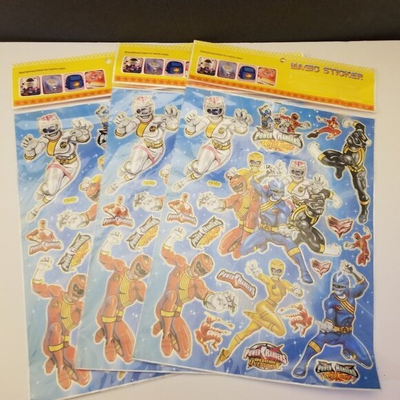 Power Rangers Stickers RE-Usable Vintage New Sealed Unopened Sheets Lot of 3 - Picture 1 of 14